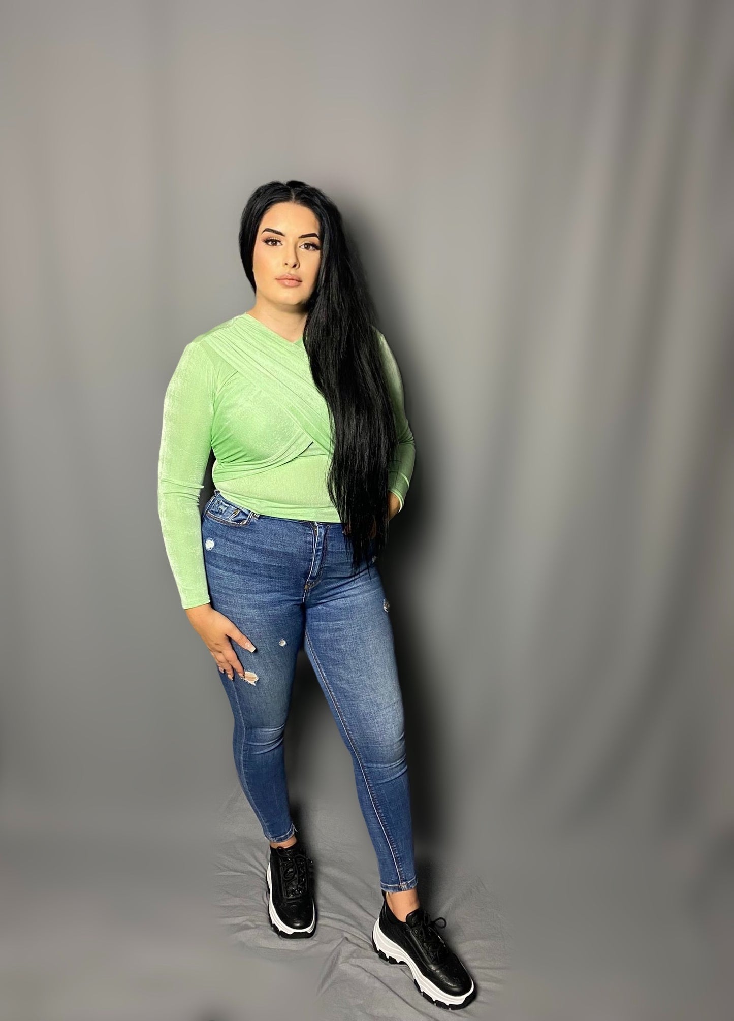 Glitter top green