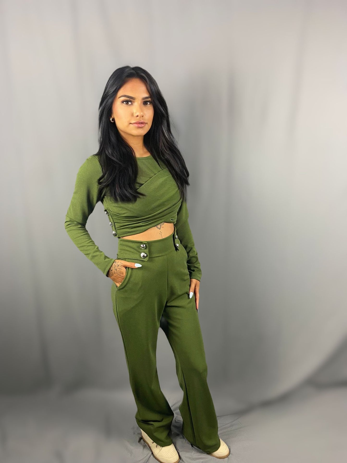 Two piece set dark green
