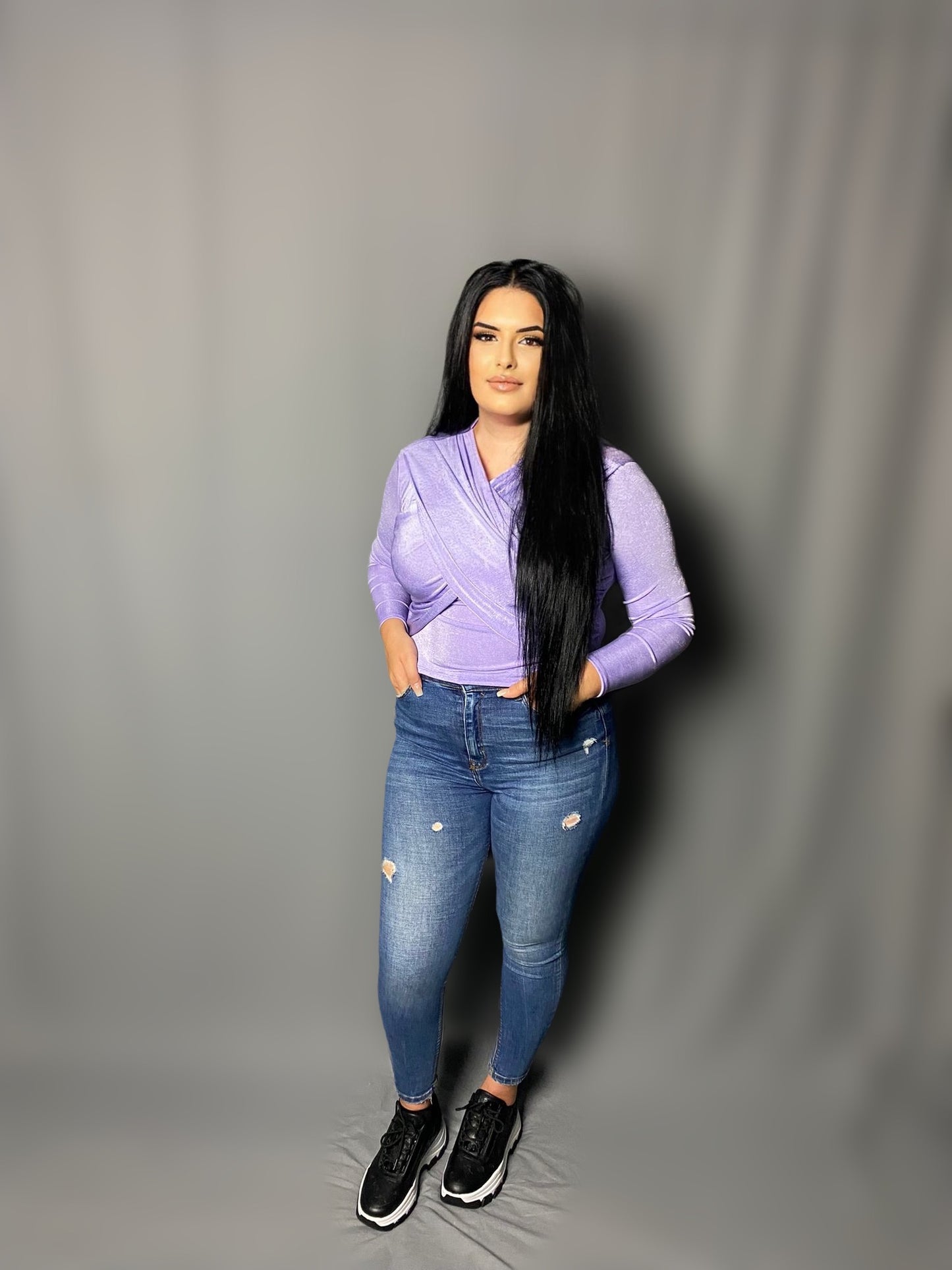 Glitter top purple